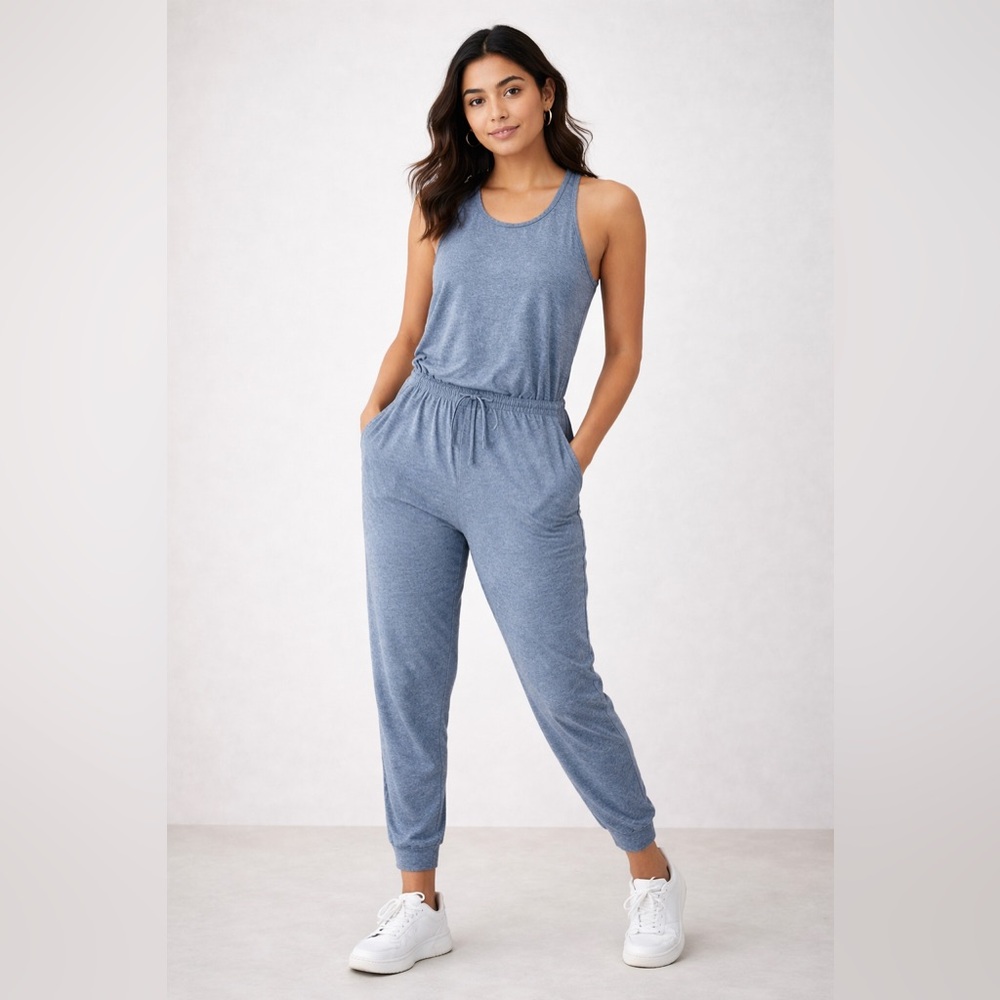 Patagonia Women’s L Seabrook Gray Sleeveless Soft Stretchy Jogger Jumpsuit